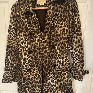 Michael Kors Leopard Print Trench Coat